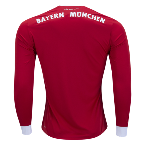 Bayern Munich Home 2017/18 LS Soccer Jersey Shirt - Click Image to Close